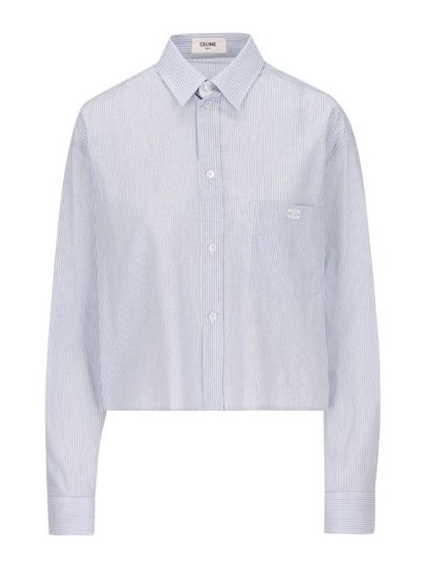 Triomphe Logo Embroidered Stripe Shirt