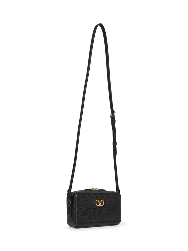 Alltime V Logo Leather Shoulder Bag