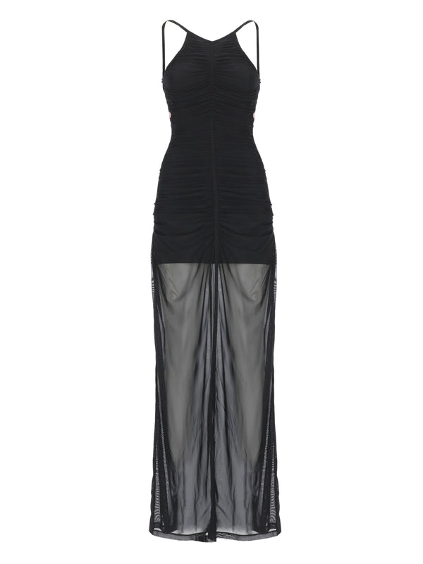 Sheer Detail Long Dress