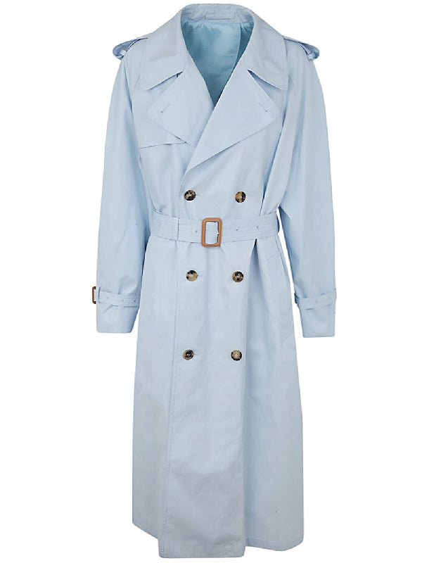 Belted Double Cotton Trench Coat