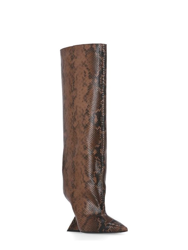 Animal Pattern Leather High Boots