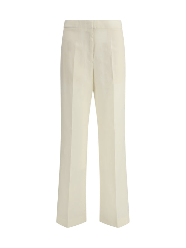 Wool Linen Blend Tailored Pants