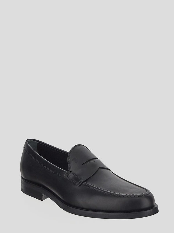 Black Leather Penny Loafers