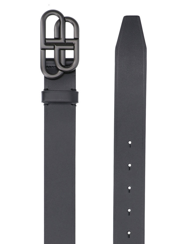 BB Logo Buckle Leather Belt