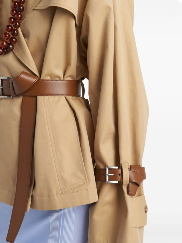 Back Triangle Logo Belt Short
  Trench Coat