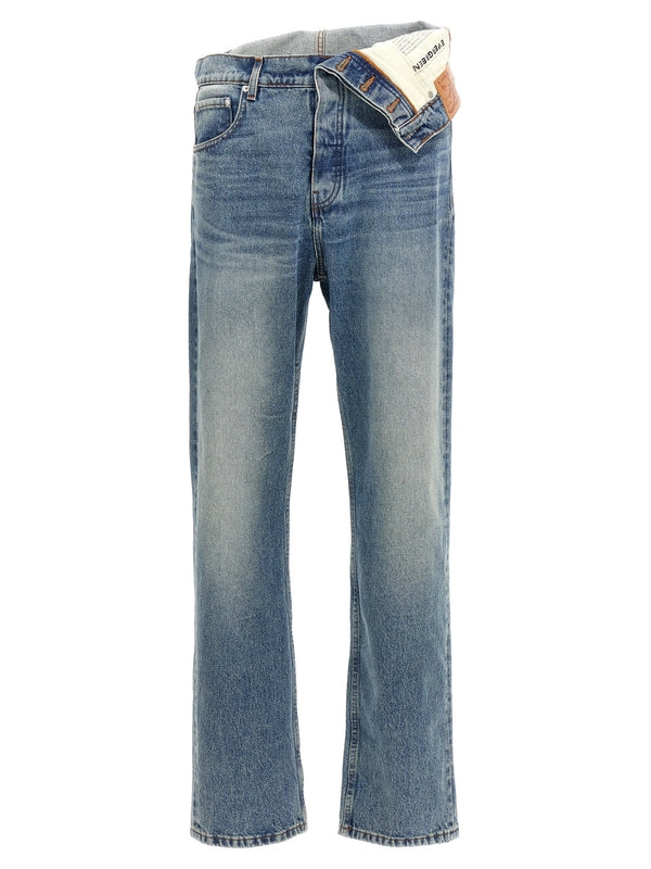 Asymmetrical
  Waist Denim Pants