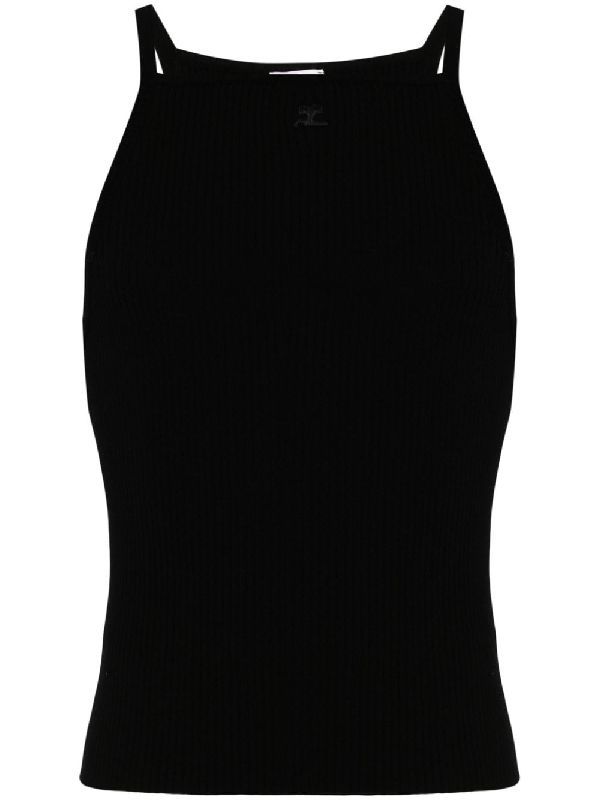 Logo Detail Ribbed Tank Top