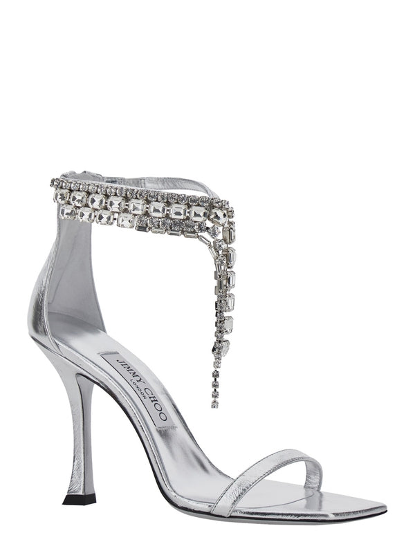 Verity Crystal Anklet Sandal Heels