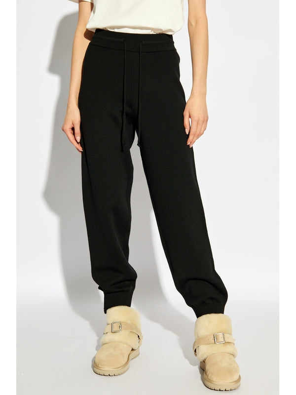 Logo Embroidered Wool Blend Jogger Pants