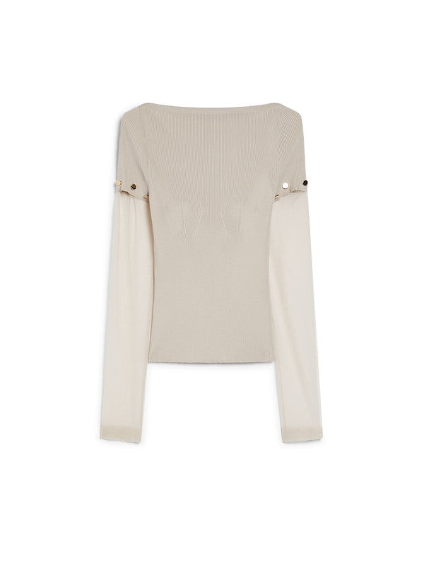 Alcide Sheer Sleeve Panel Long Sleeve Top