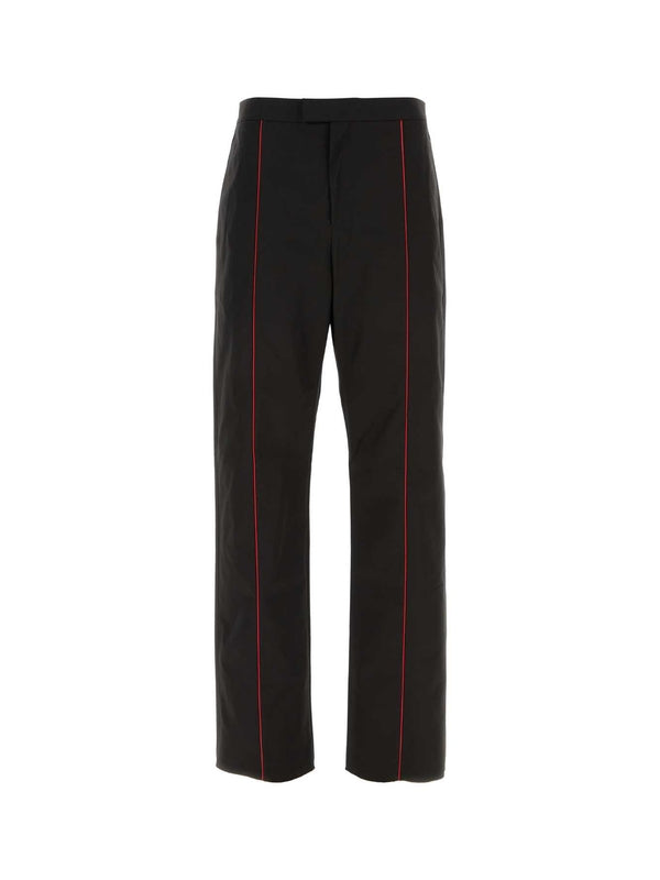 Red Detail Straight Pants