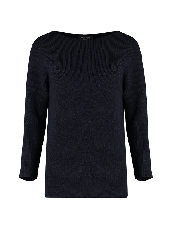 Wool Blend Crew Neck Knit