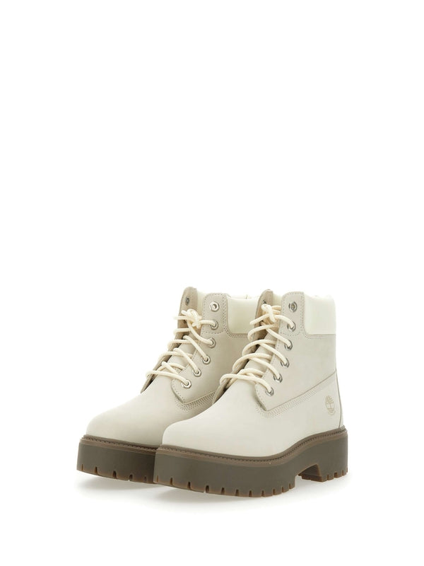 Timberland Ivory Lace-Up Boots