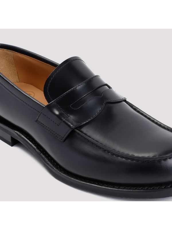 Black Leather Penny Loafers