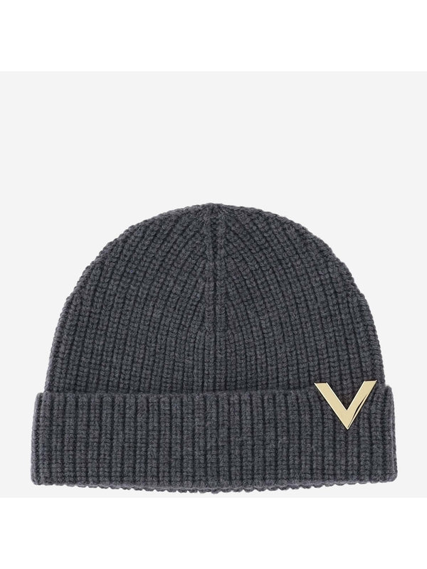 V Logo Wool Beanie