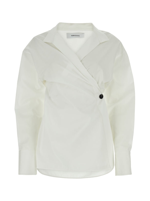White Wrap Detail Shirt