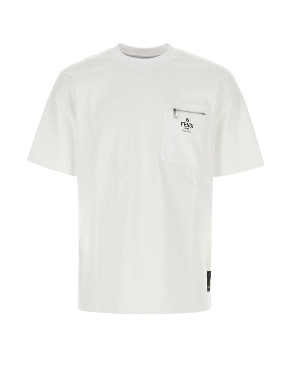 Fendi White Short Sleeve T-Shirt
