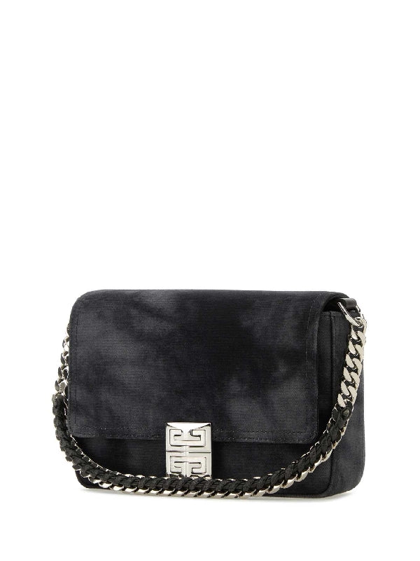 Washed Denim Medium Chain Shoulder Bag