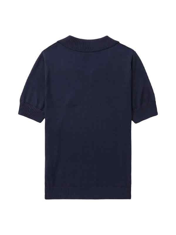 Logo Polo Silk Navy Knit
