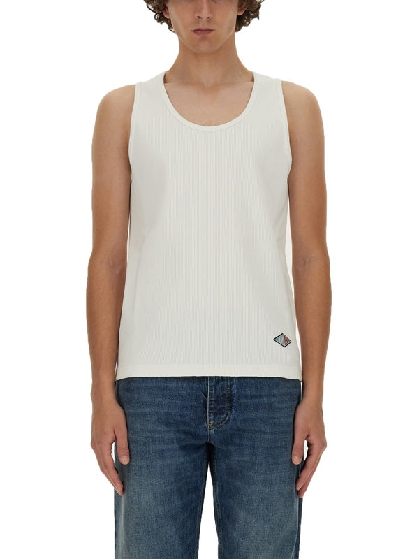 Logo Patch Cotton Blend Sleeveless