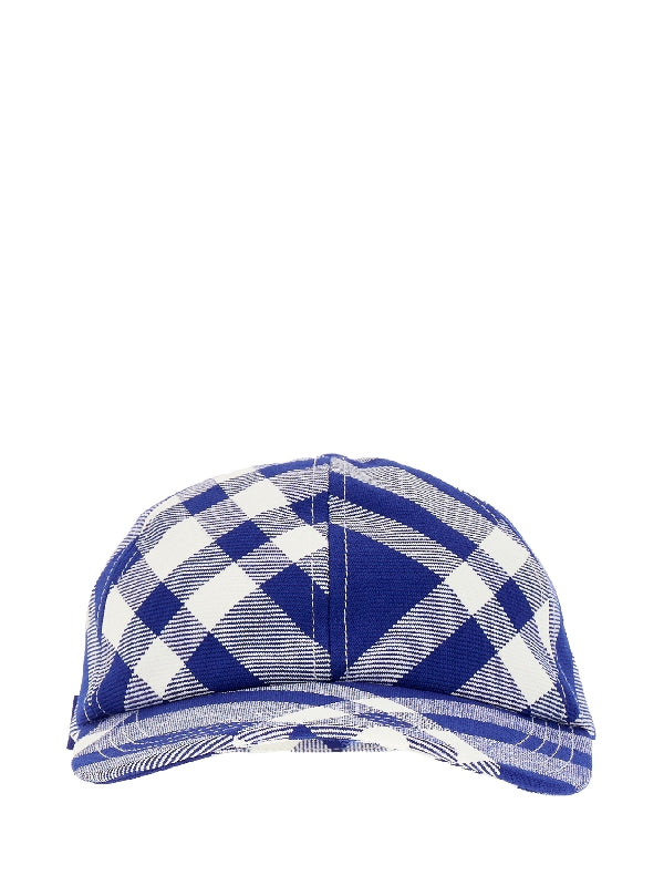 Wool Blend Check Pattern Ball Cap