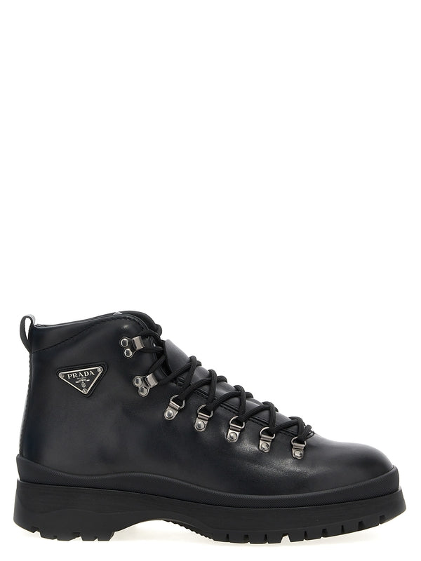 Prada Black Lace-Up Boots