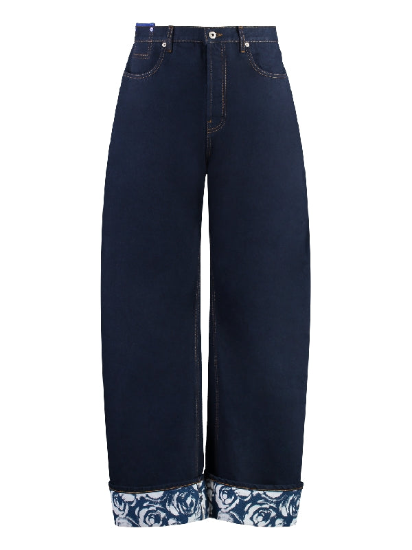 Ankle Curve Printing Straight Denim
  Pants