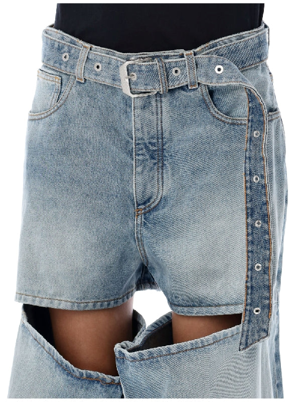 SSHEENA - Joplin Cut-out Belted Denim Pants - Jente