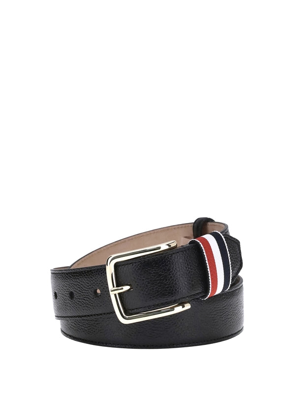 Thom Browne Black Leather Belts