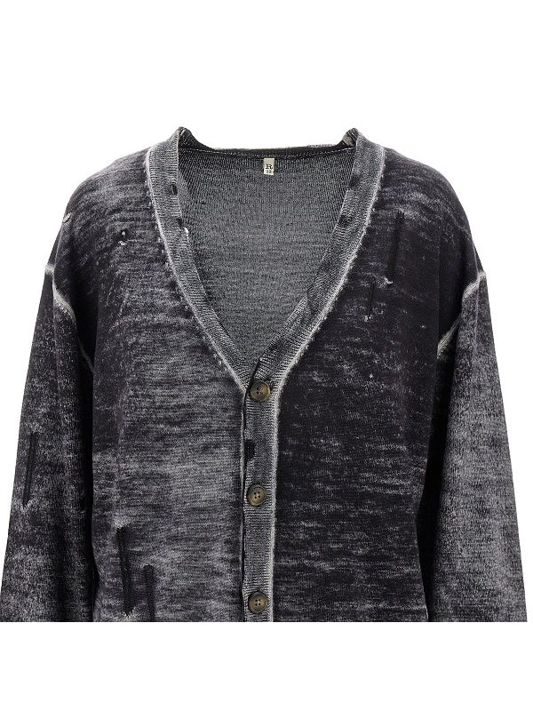 Distressed Wool V Neck
  Cardigan