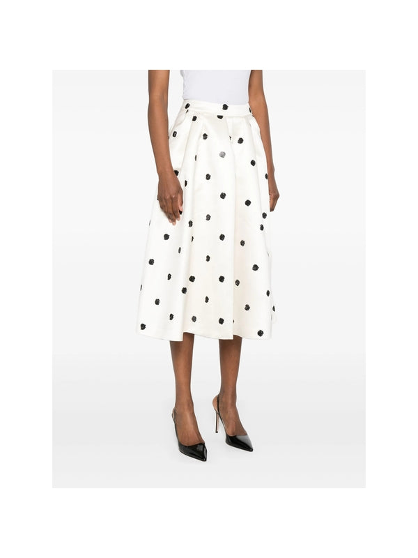 Polka-Dot Flared Skirt
