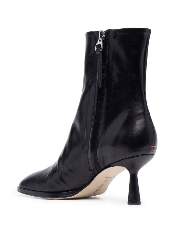 Black Leather Ankle Boots Heels