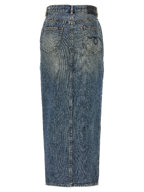 Devon Side Slit Denim Skirt