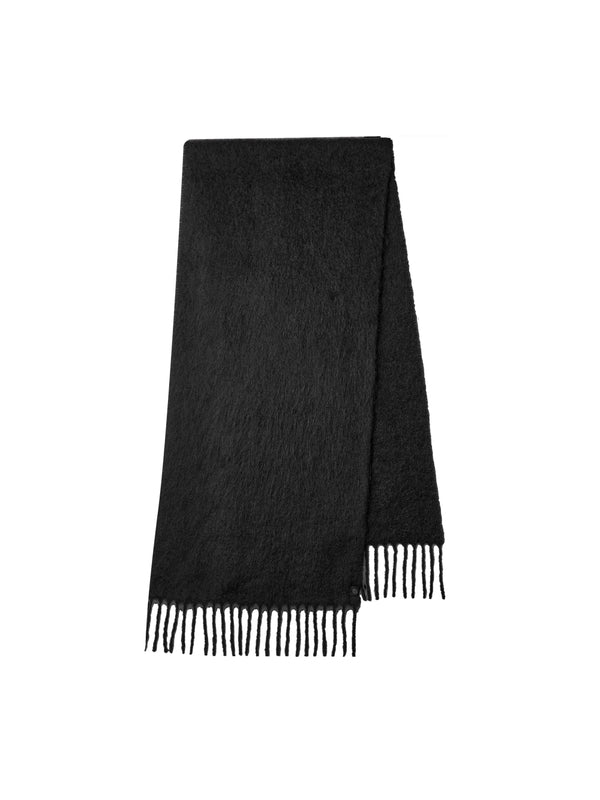 Black Fringe Alpaca Scarf