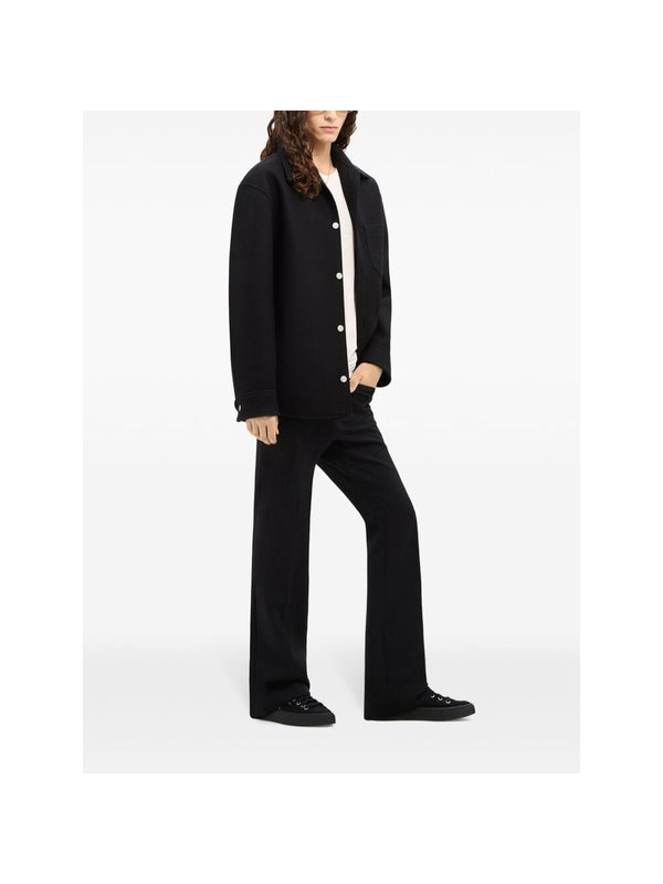 Pocket Logo Embroidery Shirt Jacket