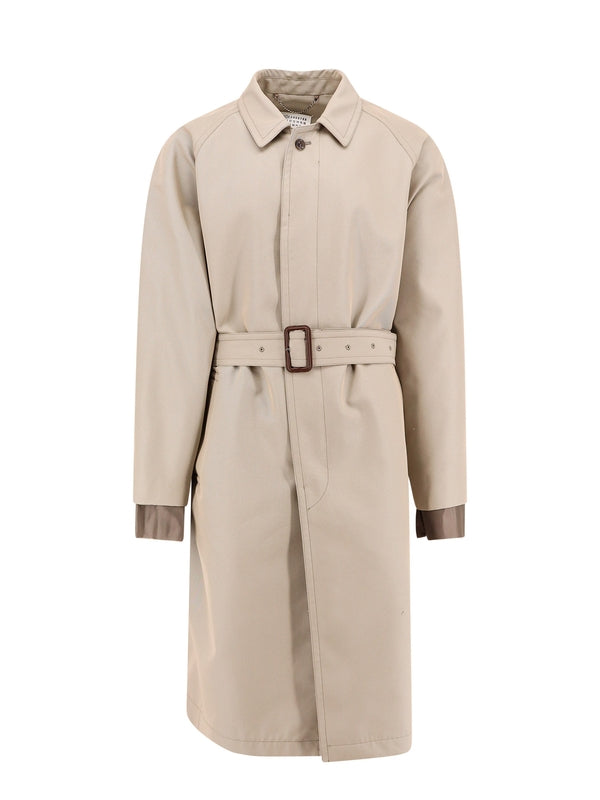 Back Stitch Belt Cotton Trench Coat