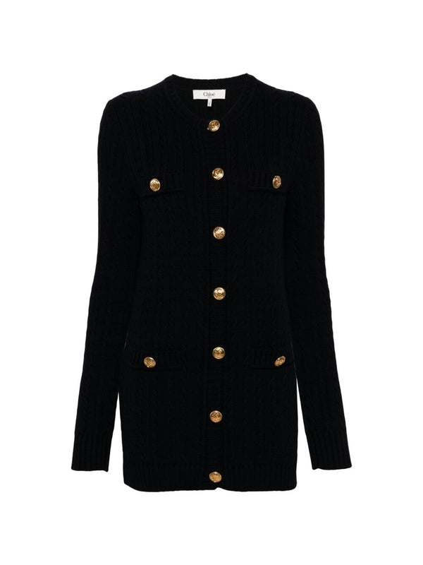 Button Detail Long Cardigan