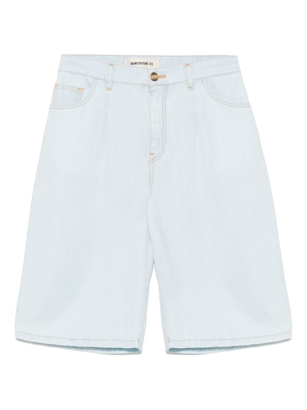 Logo Patch
  Denim Bermuda Shorts