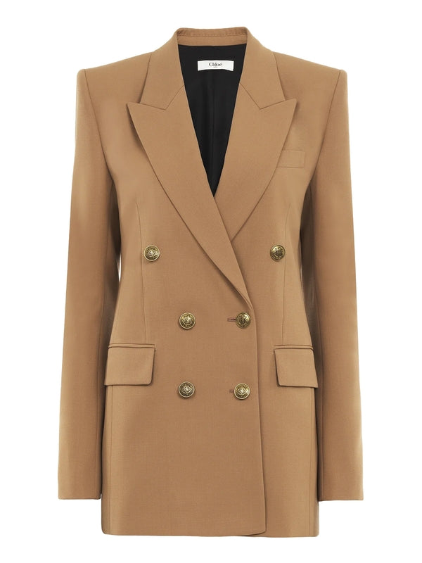 Button Detail Double-Breasted Jacket