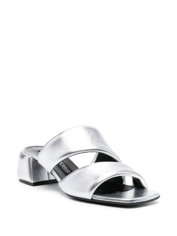 SR Spongy Metallic Mule Sandal Heel