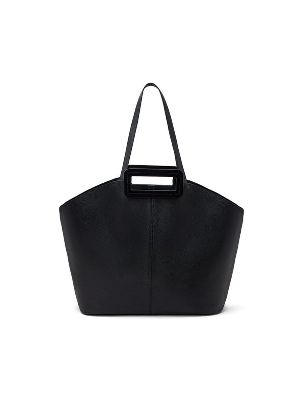 Logo Embellished Leather Tote Bag