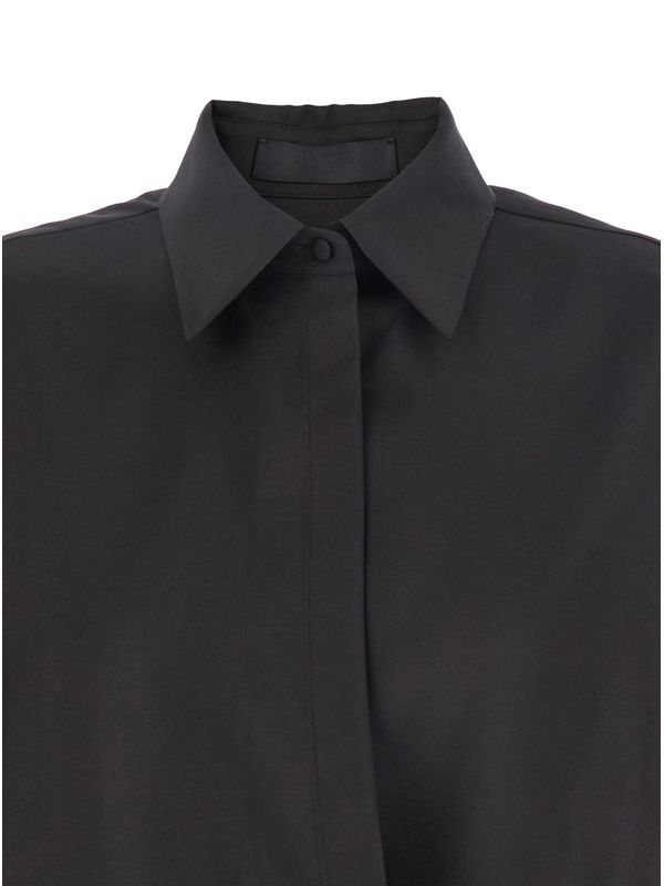 Black Wool Silk Shirt