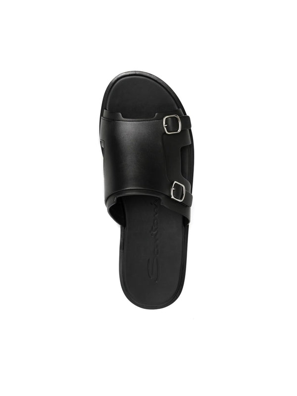 Double Buckle Detail Calfskin
  Slide