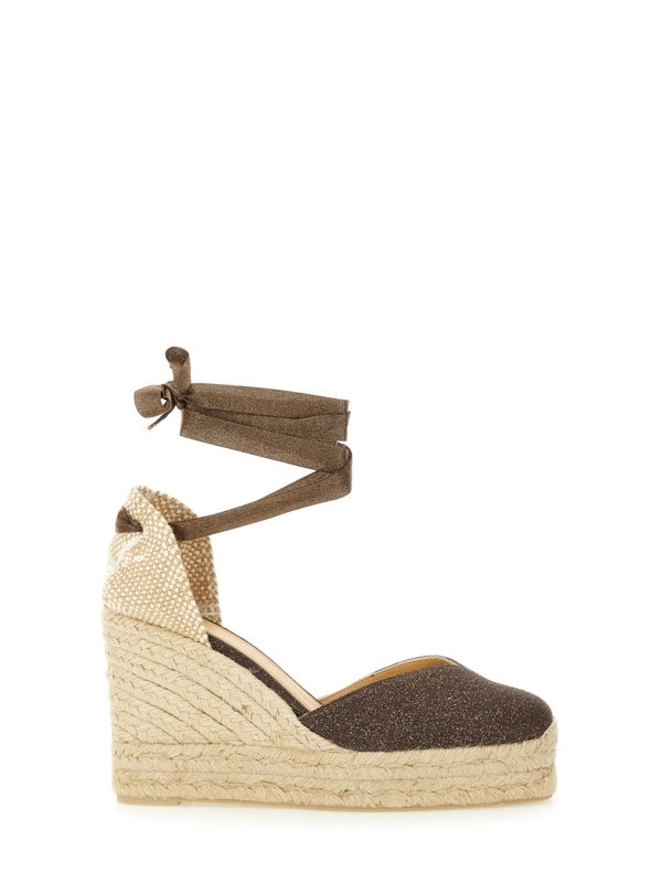 Castañer Brown Beige Wedge Sandals