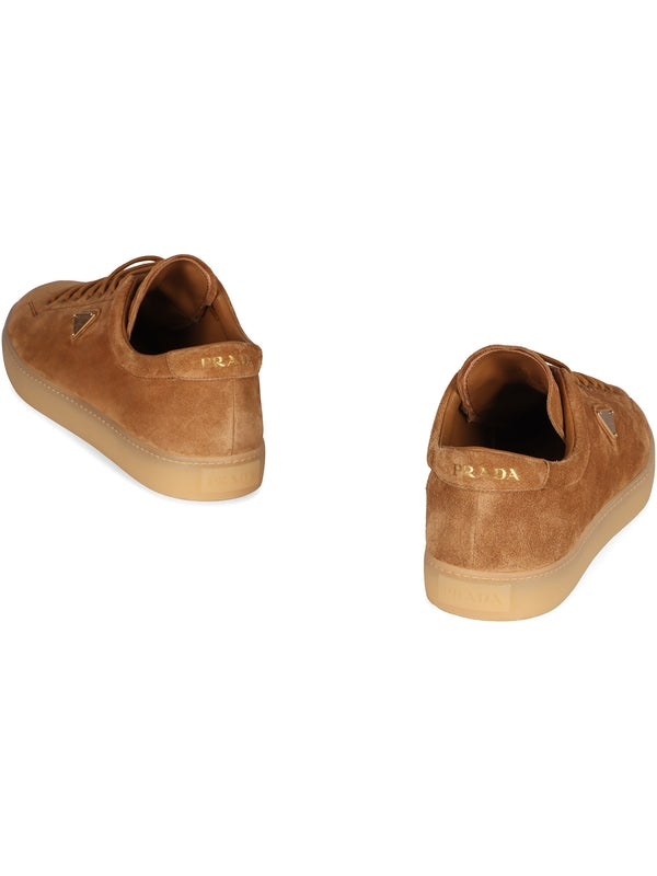 Triangle Logo Suede Low-top Sneakers