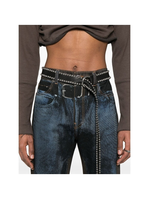 Back Logo Trompe-L'oeil Denim Pants