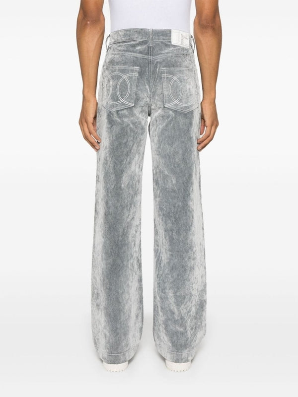 Velvet Effect Denim Pants