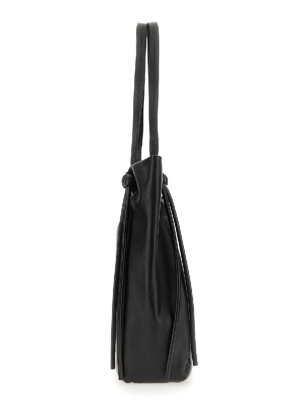 Drawstring Leather Tote Bag