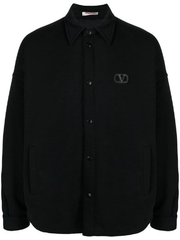 V Logo Cotton Shirt