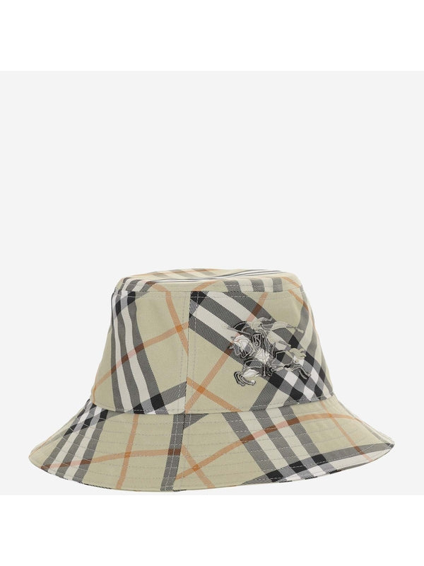 EKD Embroidery Check Pattern Bucket Hat